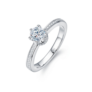 求婚结婚钻石戒指女裸钻定制